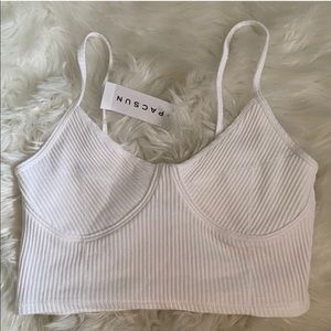 White ribbed tank top 🤍